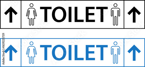 Toilet sign. Bathroom glyph icon, Washroom, Restroom, toilet sign printable public sign symbol man woman wc. Female or male WC door plate symbol. Printable sticker. Vector illustration.