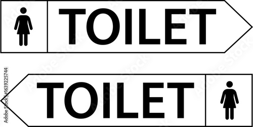 Toilet sign. Bathroom glyph icon, Washroom, Restroom, toilet sign printable public sign symbol man woman wc. Female or male WC door plate symbol. Printable sticker. Vector illustration.