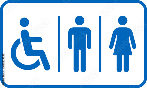 Toilet sign. Bathroom glyph icon, Washroom, Restroom, toilet sign printable public sign symbol man woman wc. Female or male WC door plate symbol. Printable sticker. Vector illustration.