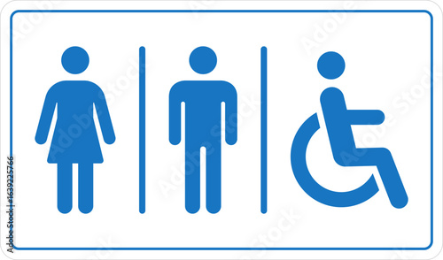 Toilet sign. Bathroom glyph icon, Washroom, Restroom, toilet sign printable public sign symbol man woman wc. Female or male WC door plate symbol. Printable sticker. Vector illustration.