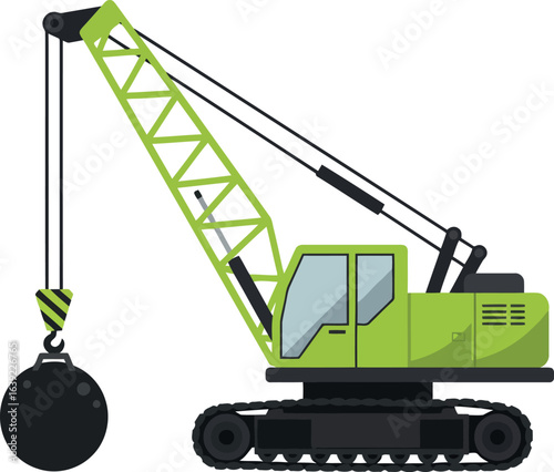 Wrecking ball crane demolition heavy machine