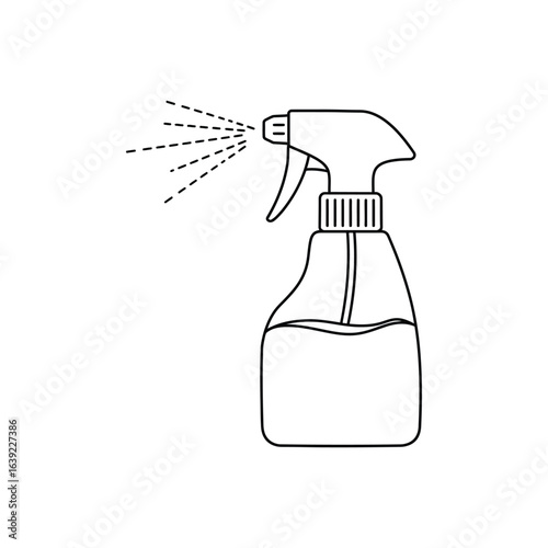 Spray Bottle Outline Illustration for Cleaning Gardening or Disinfecting Purposes