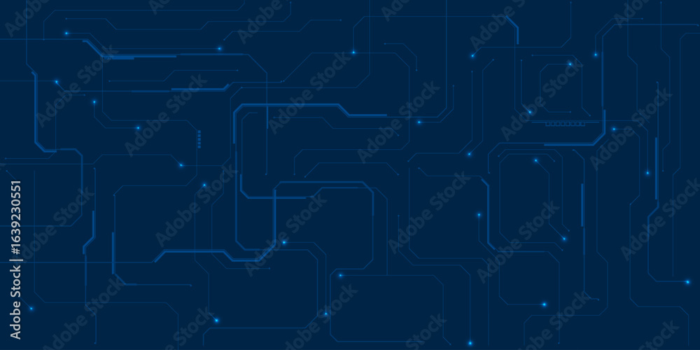 Obraz premium Abstract dark blue technology background with futuristic circuit frame network.Vector illustrations.