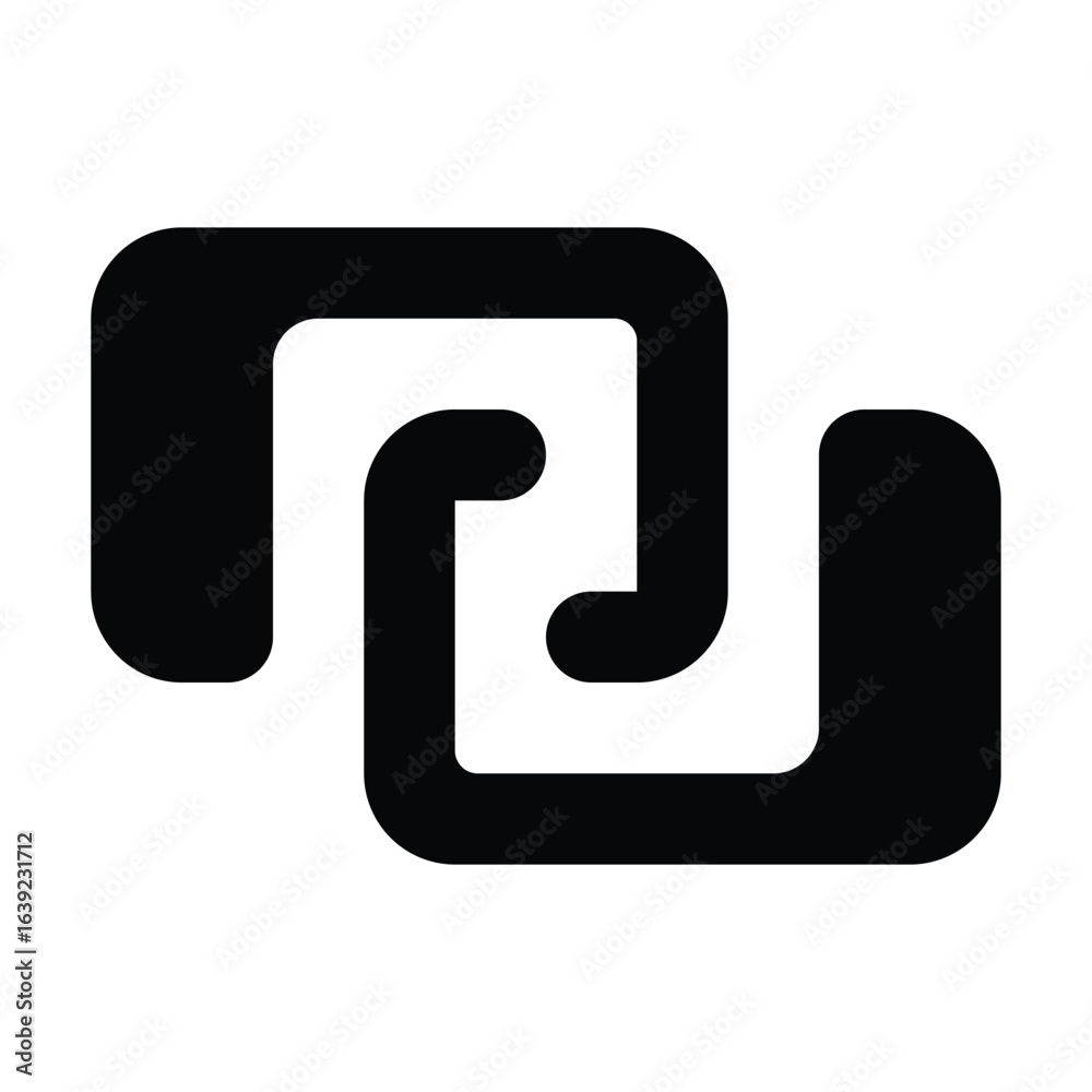 Solid link icon for URL, chain, or hyperlink representation. Solid link icon for URL, chain, or hyperlink representation.