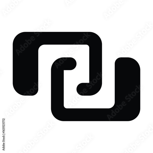 Solid link icon for URL, chain, or hyperlink representation.