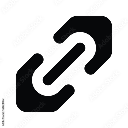 Solid link icon for URL, chain, or hyperlink representation.