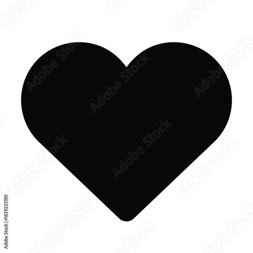 Solid heart icon for love, favorites, and likes.