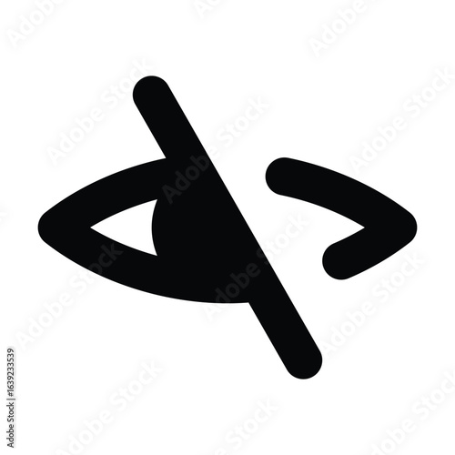 Solid hide icon to make content invisible or concealed.