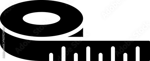 Measure tape icon in flat style.