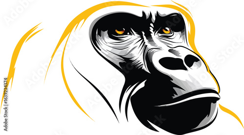 Gorilla head illustration design graphic