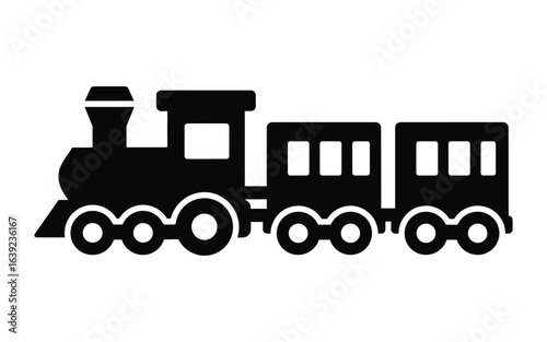 Charming train icon perfect for children's books, apps, or themed party invites, offering a delightful touch of playful adventure