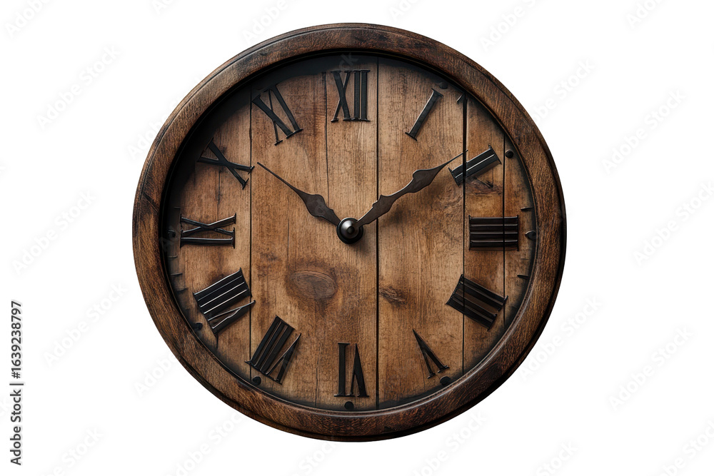 custom made wallpaper toronto digitalWooden clock with roman numerals on a transparent background showcasing classic design and craftsmanship for home decor or office use