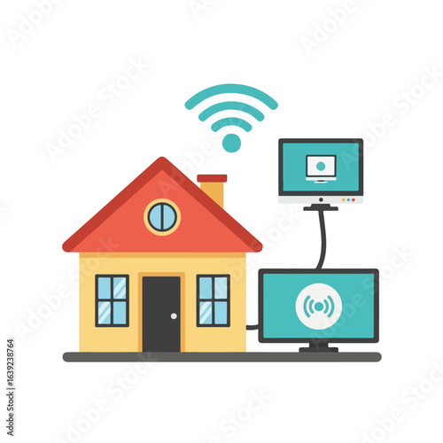 Wireless network icon set for technology and communication