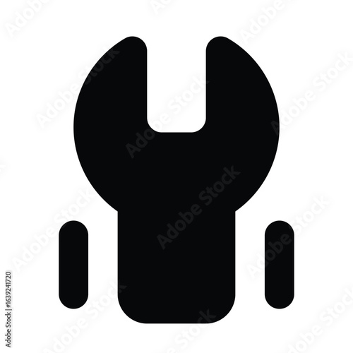 Solid tool icon for equipment, utility, or settings