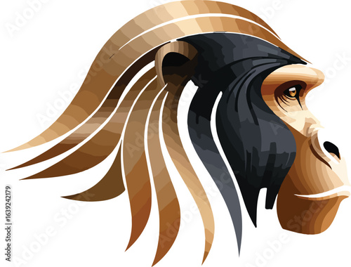 Gorilla profile illustration
