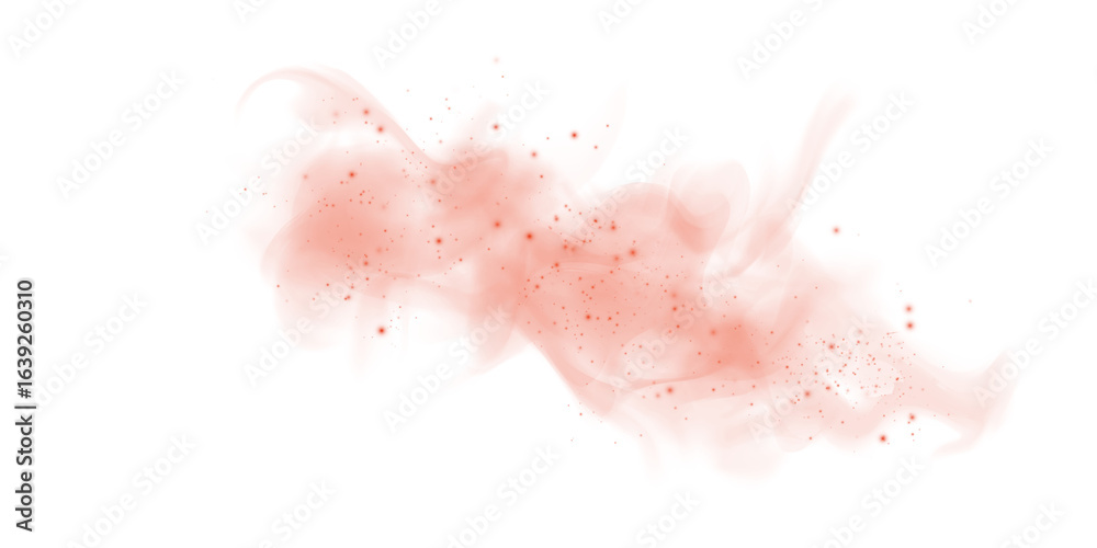 Fototapeta premium Ethereal Red Mist and Fog with Soft Smoke Swirls and Dust Explosion, Transparent Haze, and Dreamy Atmospheric Effect for Abstract Backgrounds