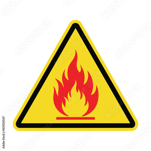 Be careful around flammable materials with this easy-to-understand hazard warning sign, a symbol of safety and caution in hazardous areas