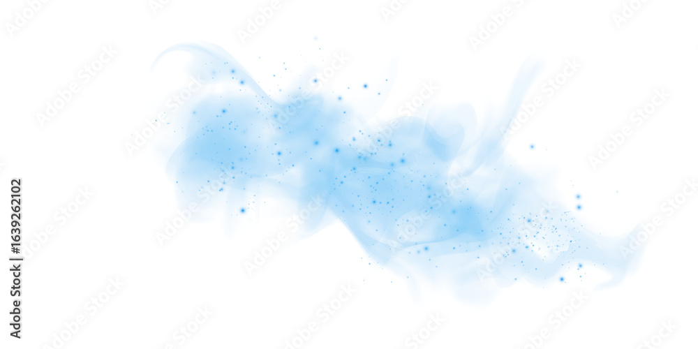 Obraz premium Ethereal Blue Mist and Fog with Soft Smoke Swirls and Dust Explosion, Transparent Haze, and Dreamy Atmospheric Effect for Abstract Backgrounds
