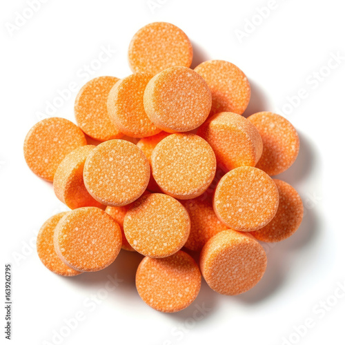 pills on white background