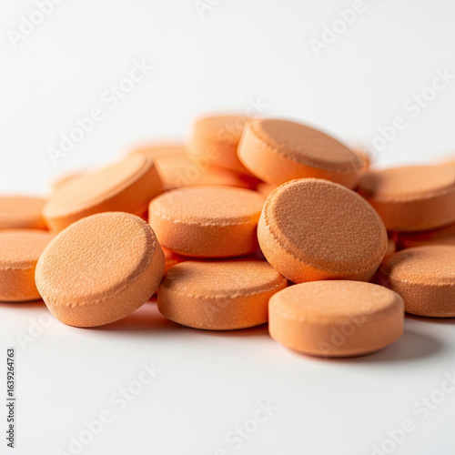 pills on white background