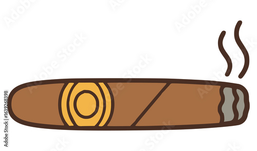 luxury cigar smoke flat color vector illustration template design