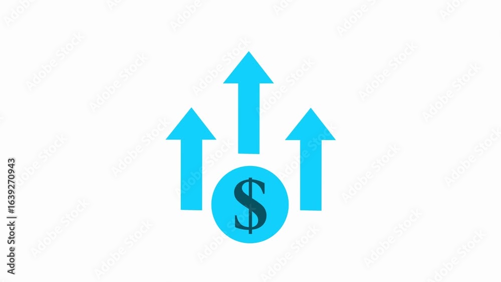 Financial Growth Concept with Dollar Symbol and Upward Cyan 3 Arrows on white Background.
Financial Growth Concept with Dollar Symbol and Upward Cyan 3 Arrows on white Background.