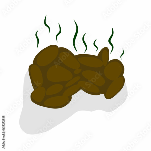 Vector illustration of a pile of stinking horse manure on a white background.