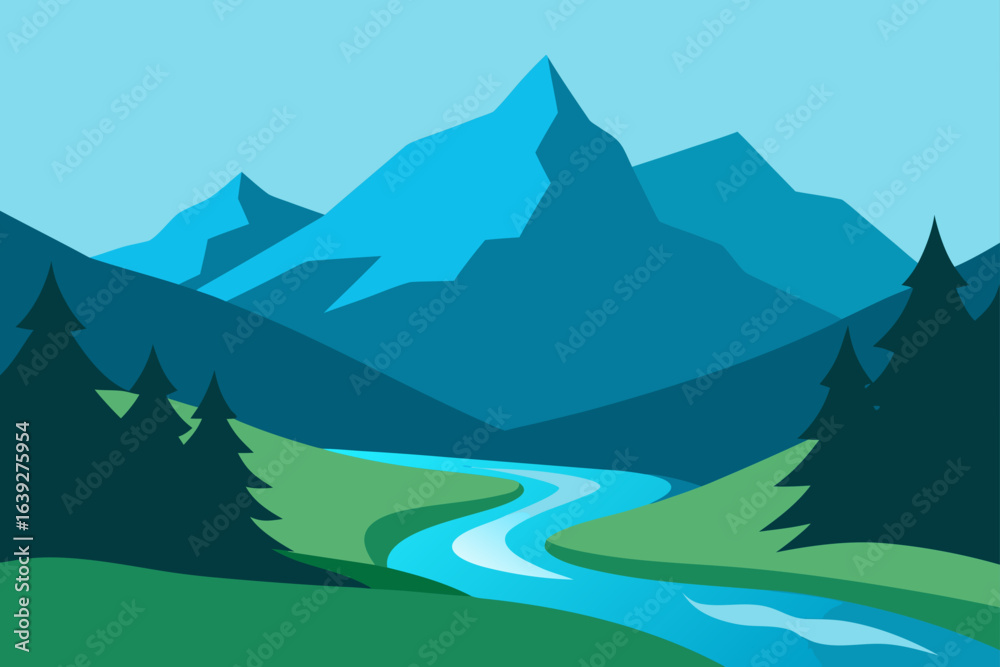 Fototapeta premium landscape with mountains