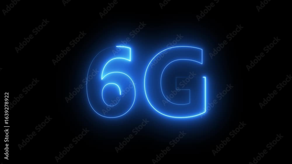 6G Network Icon Animation in Neon. Glowing Computer and Smartphone Wi Fi Internet Symbol on Black Background. 4K video 6G Network Icon Animation in Neon. Glowing Computer and Smartphone Wi Fi Internet Symbol on Black Background. 4K video