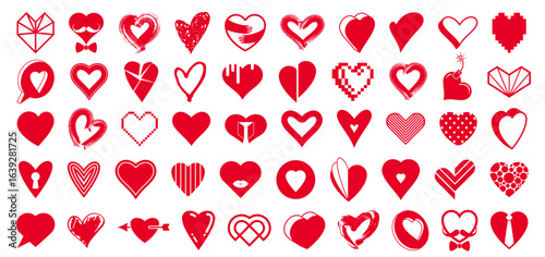 Collection of hearts vector...