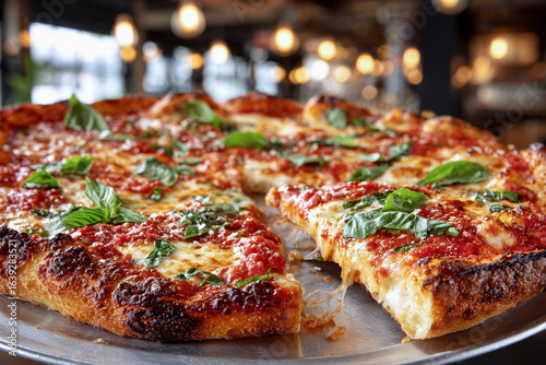 Wallpaper Mural クラシックなニューヨークスタイルのチーズ、トマトソースの薄生地ピザ Torontodigital.ca