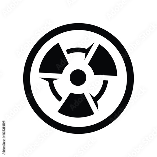 Radioactive hazard symbol with bold outline for safety awareness campaigns and emergency response materials that demand attention instantly
