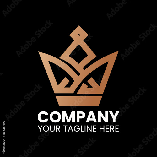Elegant Gold Crown Logo for Luxury, Royal, and Premium Brand Identity