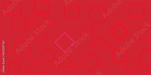 Red background decorated with square ellipses and triangle,eps 10