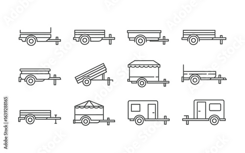 Explore diverse trailer designs for versatile transport solutions and mobile business concepts, perfect for logistics, camping and outdoor events