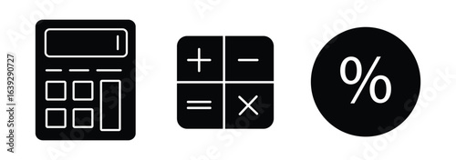 calculation icon in different style vector illustration. two colored and black calculation vector icons designed in filled, outline, line and stroke style can be used for web, mobile