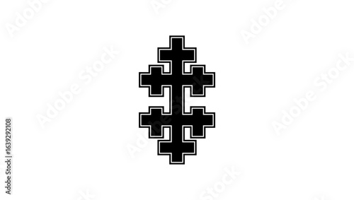 salem cross symbol, black isolated silhouette