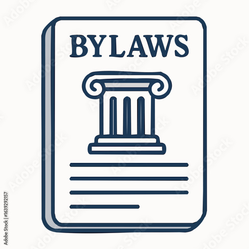 Bylaws document with column icon isolated