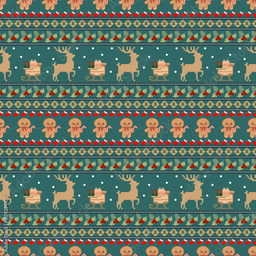 christmas seamless pattern. Vector illustration design digital file download for print, printable, wallpaper, background, decoration, texture, textile and many projects.