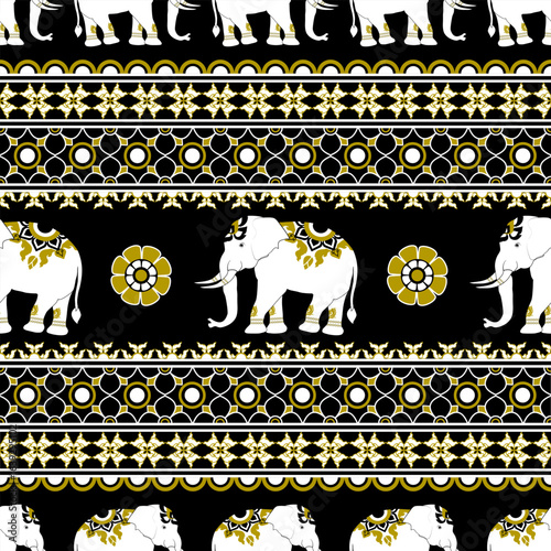 Seamless Elephant Pattern. Vector illustration design digital file download for print, printable, wallpaper, background, decoration, texture, textile and many projects.