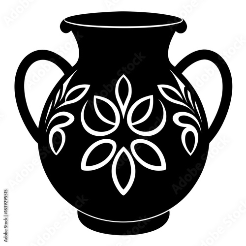 ceramic jug on a black background