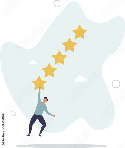 Satisfied man user and follower with positive feedback. Social media web concept.human life.
