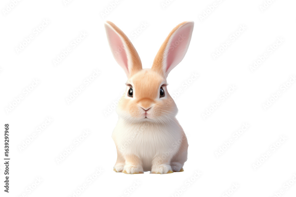 Obraz premium Cheerful easter bunny surrounded by colorful easter eggs on a clean white background celebrating the joy of spring festivities