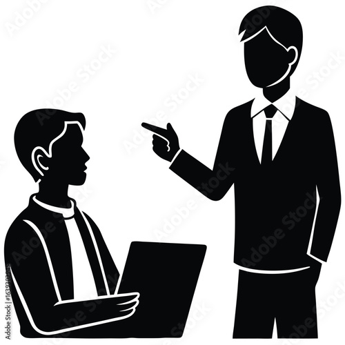 Mentor coaching young entrepreneur in leadership and success