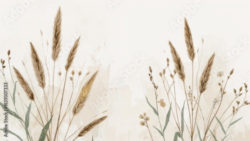 Bohemian-themed dry reed backdrop
