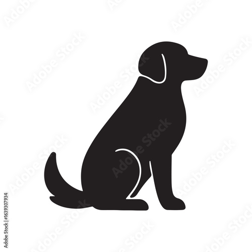 Isolated Black Labrador Dog