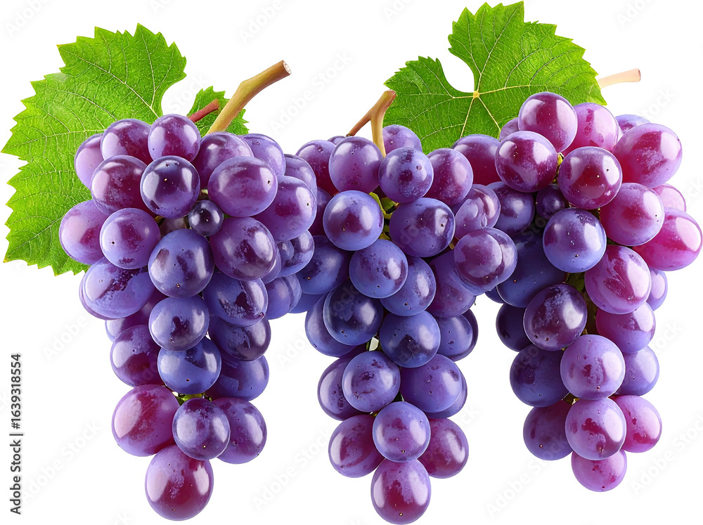 Fototapeta premium 3D Grapes Render with Transparent Background