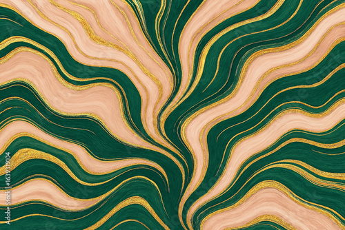 Green, pink, and gold marble swirl abstract best for elegant and modern design projects