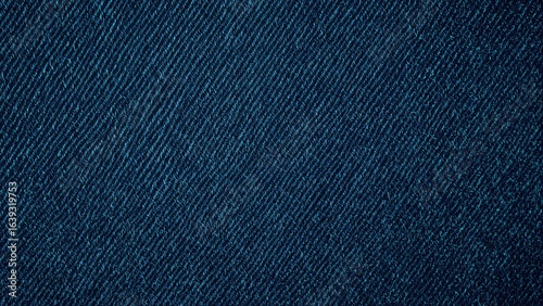 Close-up of blue denim fabric texture and pattern
