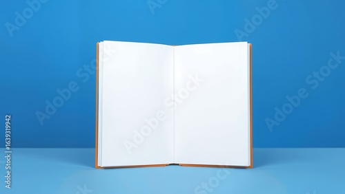 Book Opening on Bright Blue Background